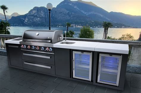 mont alpi 805 black stainless steel island with fridge cabinet|mont alpi gas grill.